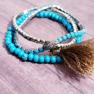 💙Chico's Turquoise/Rhinestone Bracelet